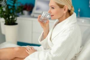 woman drinking water